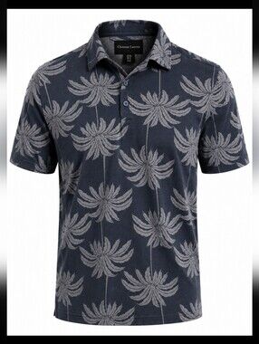 Christian Lacroix Men’s XL Floral Polo Shirt Modal Blend